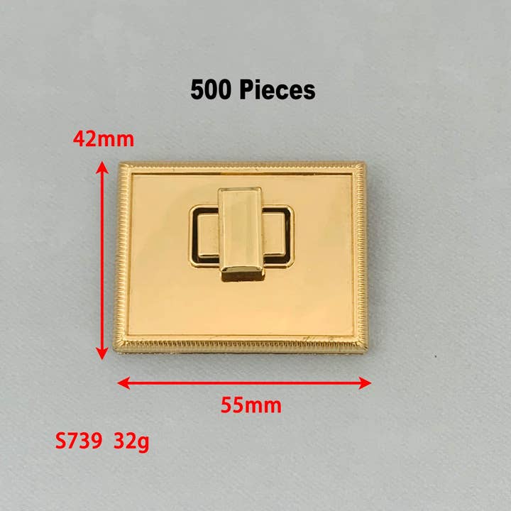 S739 DIY Bag Hardware Accessories Square Twist Lock Turn Lock Clasp Closure for Handbag Purse Square Bag Closure