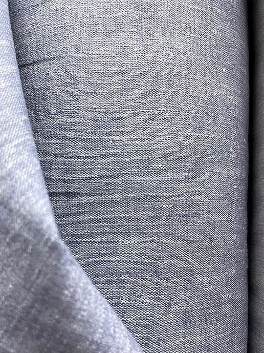 1 Yard Indigo Tweed Linen Cotton Stretch Fabric with Two Tone Woven Texture 46 Inches Wide