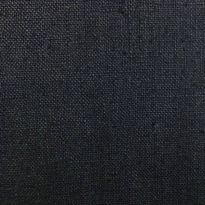 1 Yard Black Linen Cotton Blend Fabric, Lightweight Solid Woven Cloth 56 Inches Wide
