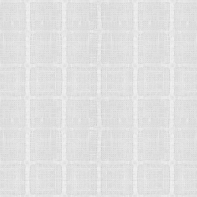 1 Yard White Windowpane Plaid Linen Premium Sewing Fabric 56" Width