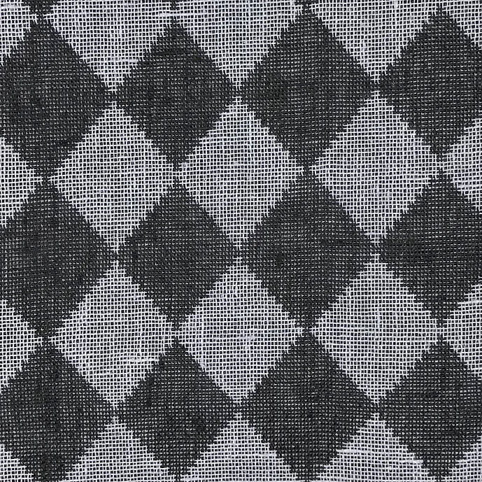 1 Yard Black Perry Pure Linen Yarn-Dyed Quilted Mesh Fabric Midweight 65 Inch Width