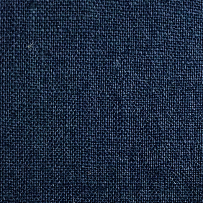 1 Yard Indigo Linen Cotton Blend Fabric, Lightweight Solid Woven Textile 56 Inches Wide