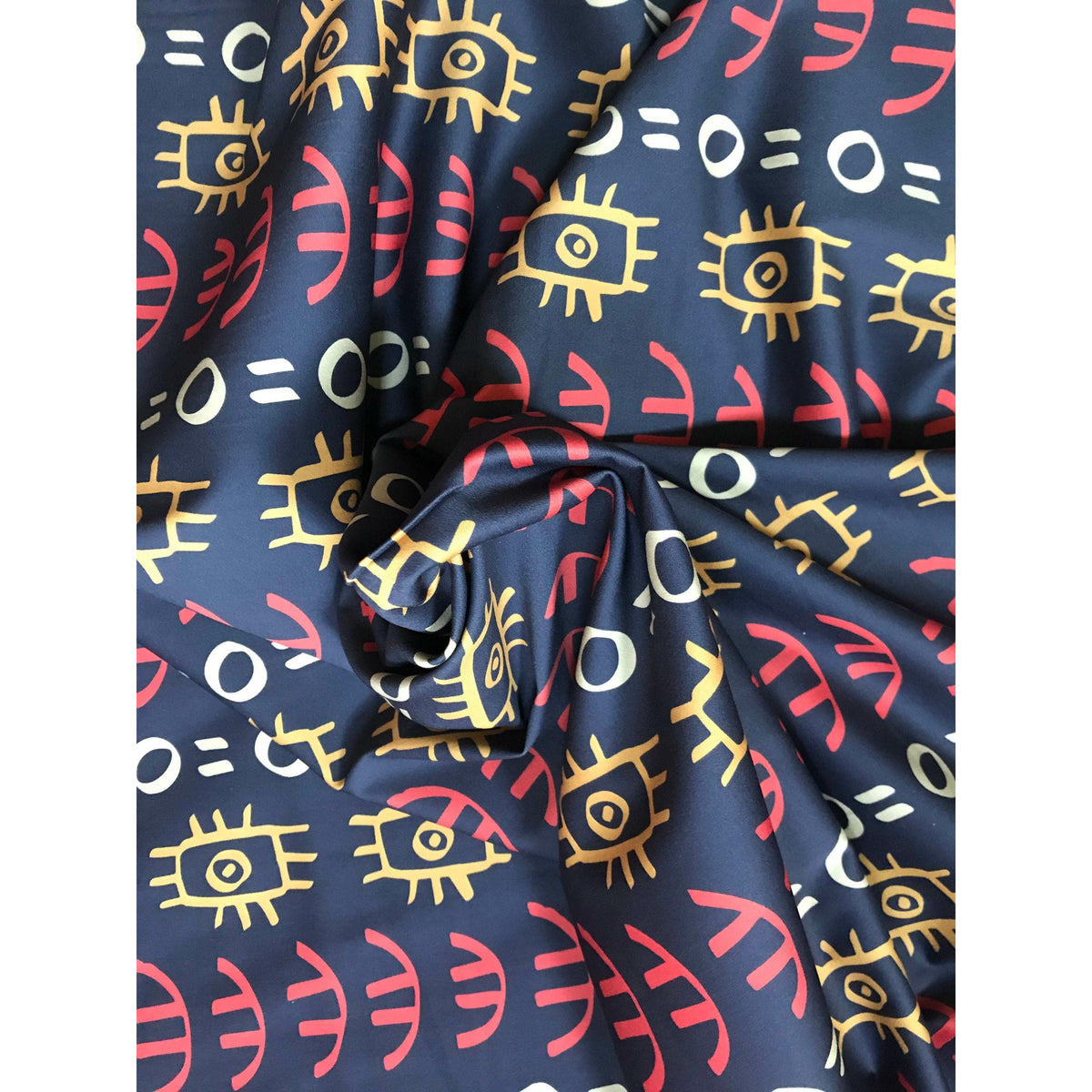 2 Yard African Print Stretch Cotton Satin Fabric Soft Lightweight 58 Inch Width
