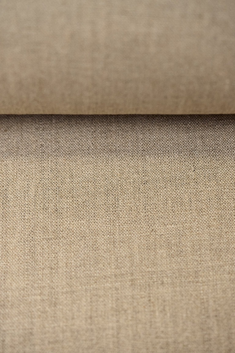 1 Yard Solid Natural Heavyweight Pure Linen Fabric 10.5 oz Flat 58 Inches Wide