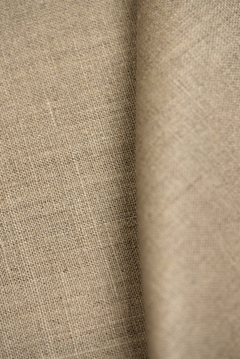 1 Yard Solid Natural Heavyweight Pure Linen Fabric 10.5 oz Flat 58 Inches Wide