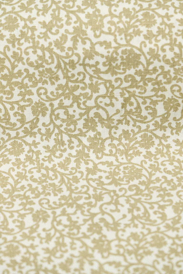 1 Yard Old Europe Sage Print Pure Linen Fabric Heavyweight Printed 58 Inch Width