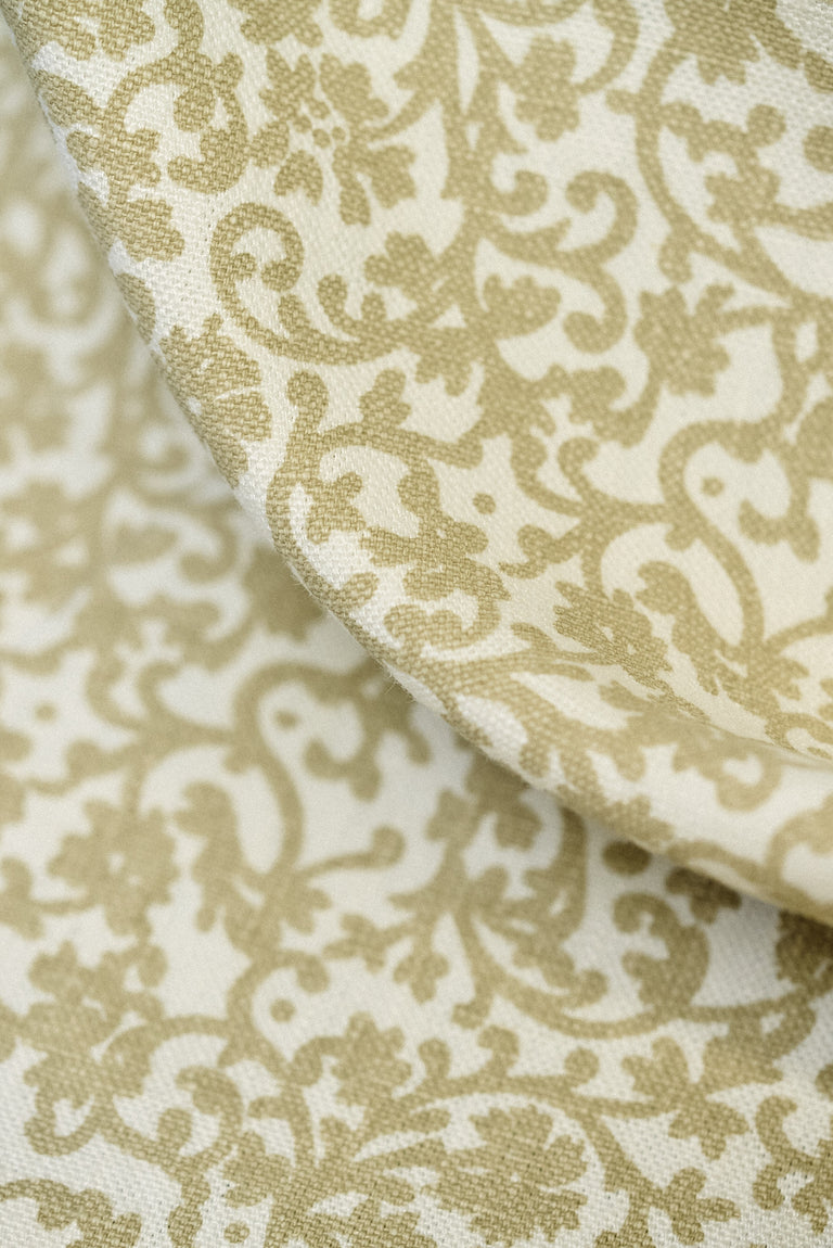 1 Yard Old Europe Sage Print Pure Linen Fabric Heavyweight Printed 58 Inch Width