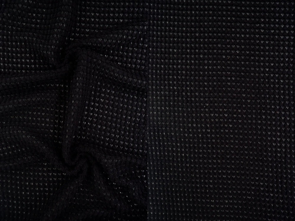 1 Yard Oversize Waffle Solid Knit Fabric 220 GSM, 54/56'' Wide Polyester Rayon Spandex Blend
