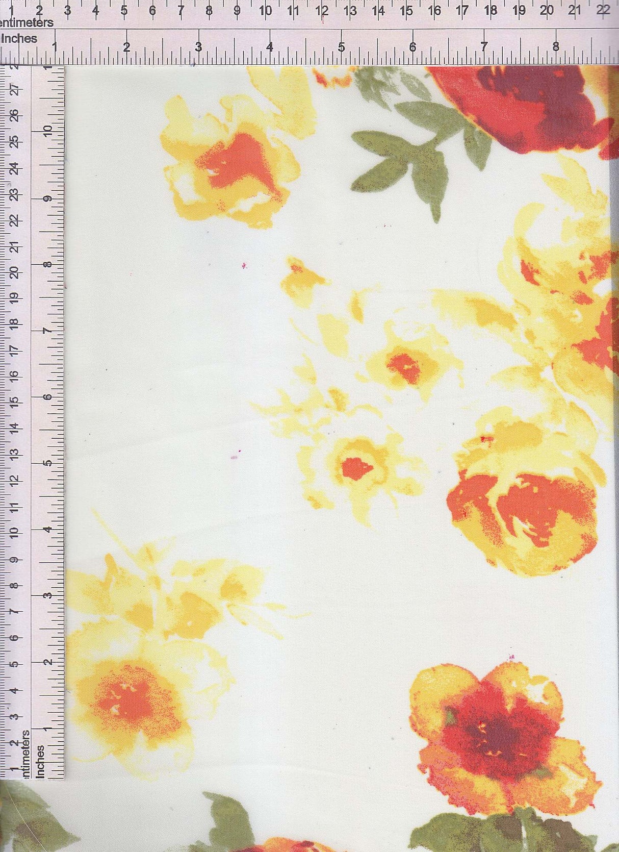 1 Yard High Multi Chiffon Floral Print Woven Fabric Sheer Lightweight 57/58" Width