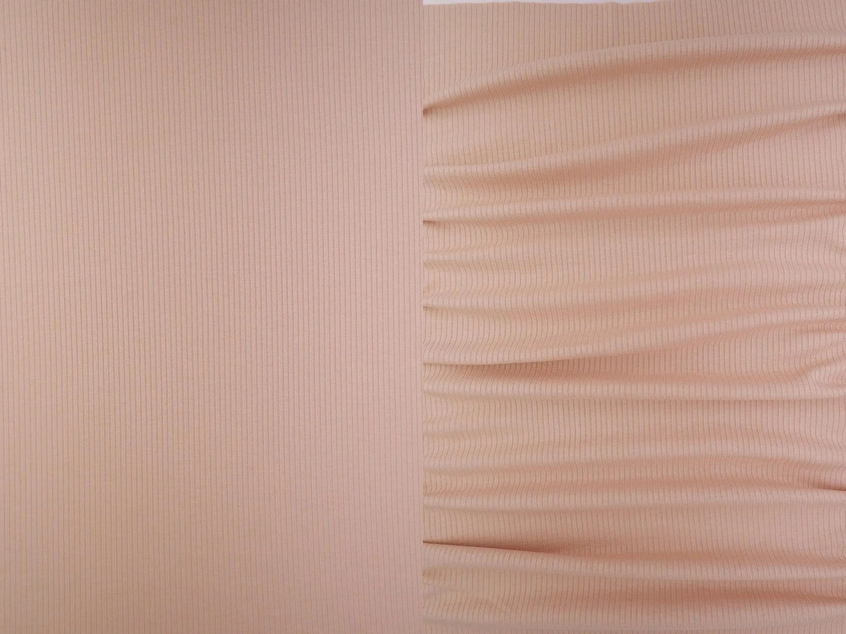 1 Yard 4x2 Rib Solid Knit Fabric, 52/54'' Wide Polyester Rayon Spandex Blend