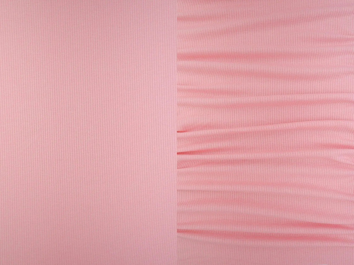 1 Yard 4x2 Rib Solid Knit Fabric, 52/54'' Wide Polyester Rayon Spandex Blend