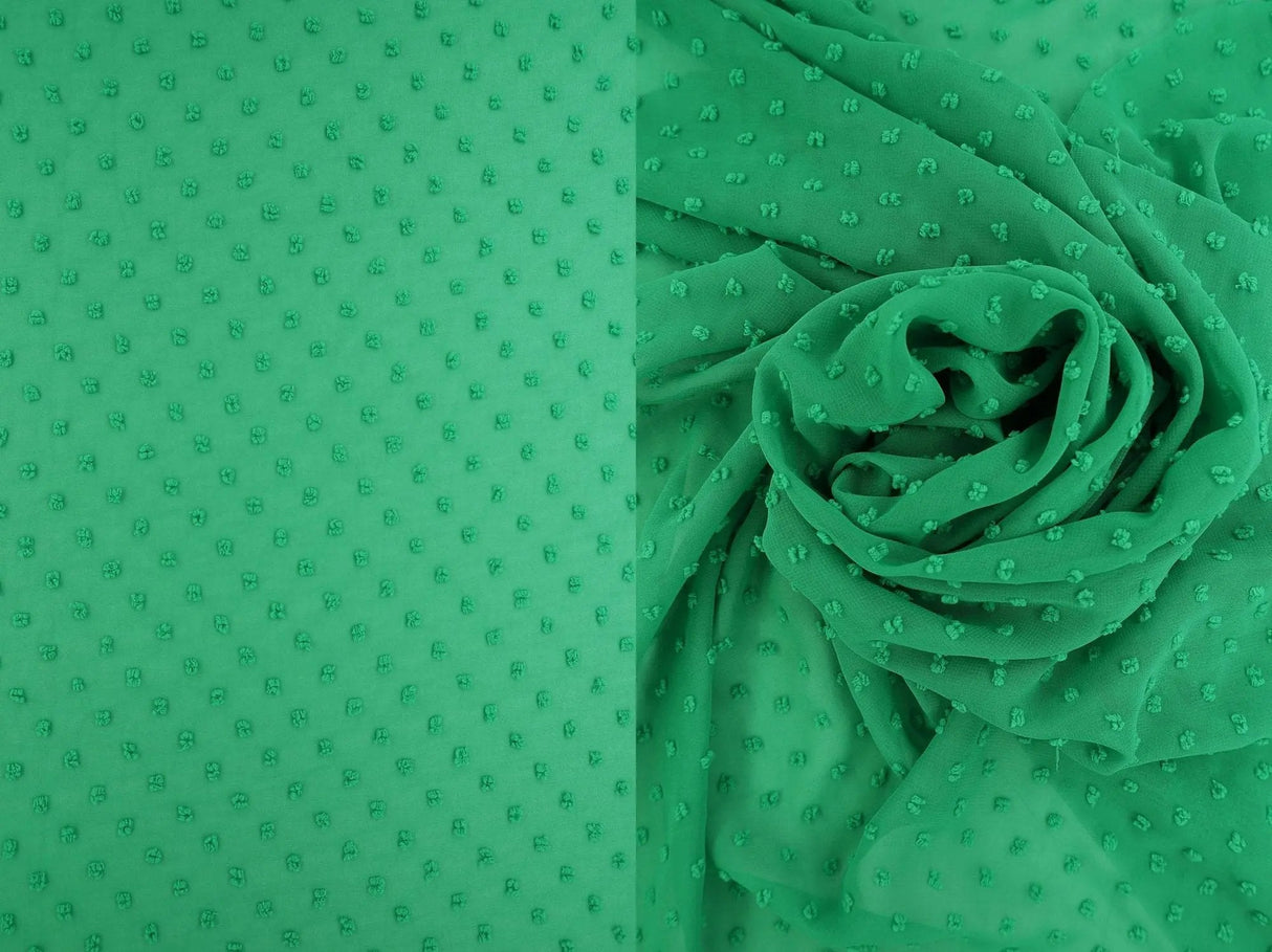 1 Yard Swiss Dot Chiffon Solid Woven Fabric Lightweight Sheer Drapery 57/58" Width