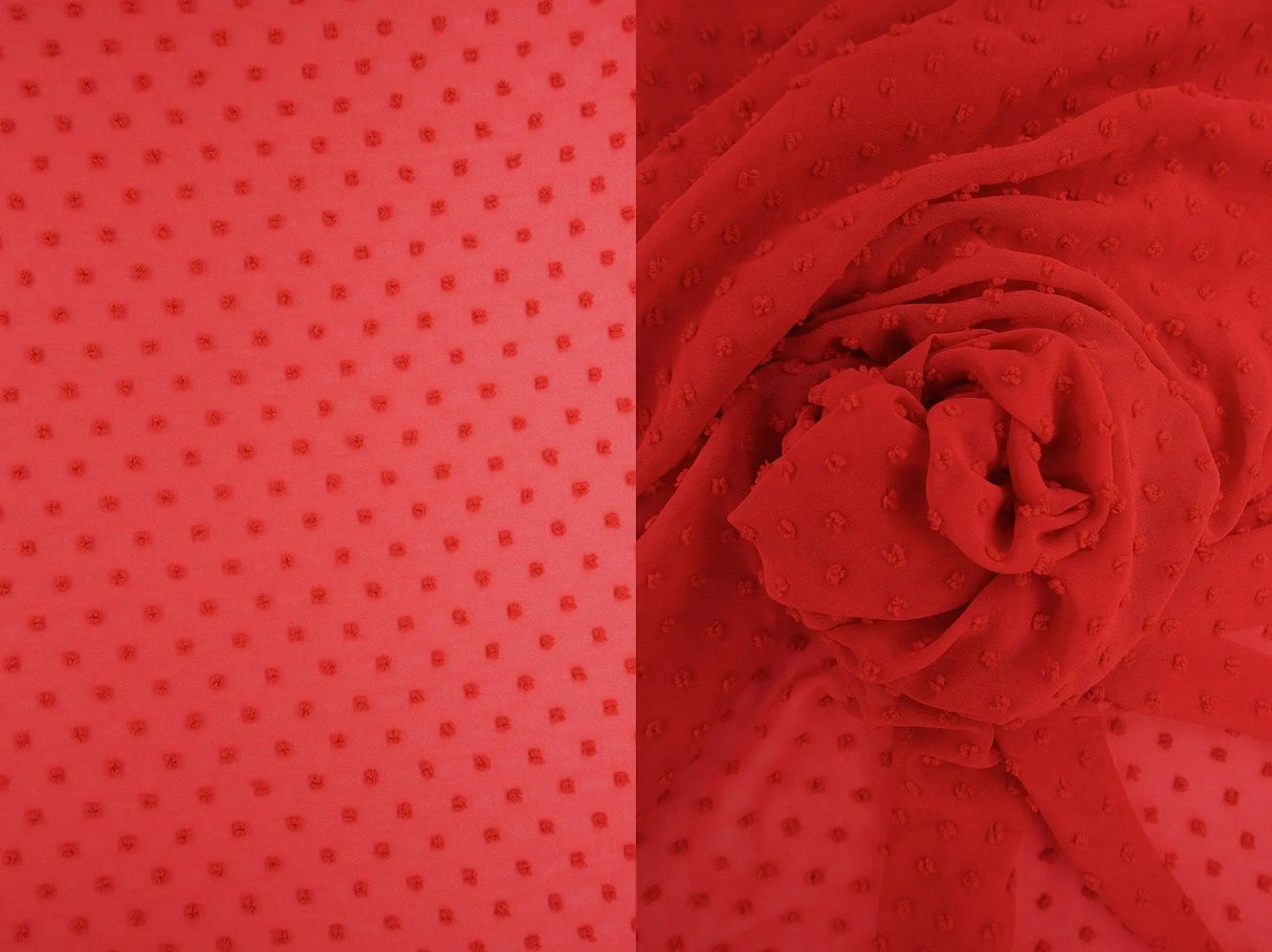 1 Yard Lightweight Swiss Dot Chiffon Fabric Solid Woven Sheer Drapery 57/58"