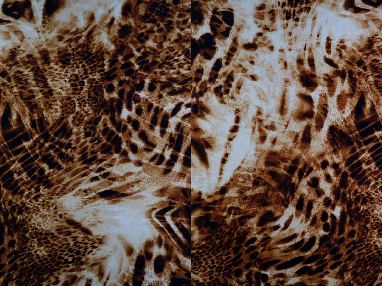 1 Yard Ghost Crepe Animal Print Woven Fabric Stretchy Durable Drapery 57/58" Width