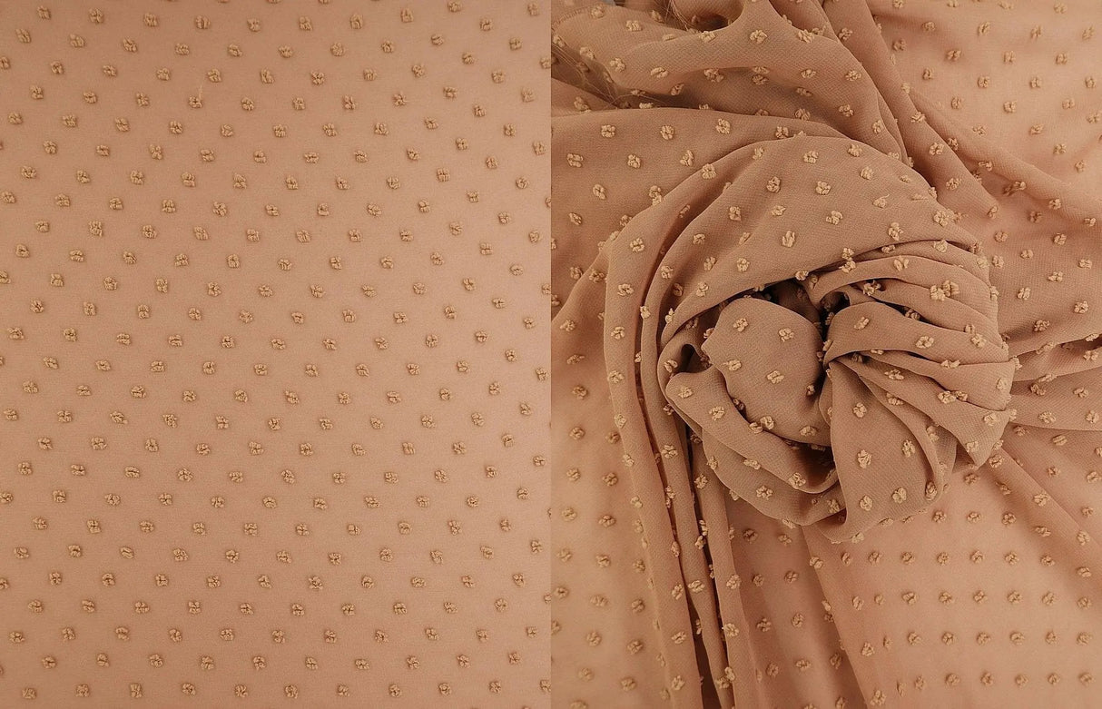 Solid Swiss Dot Chiffon Fabric 100% Polyester Lightweight Sheer 57/58" Wide