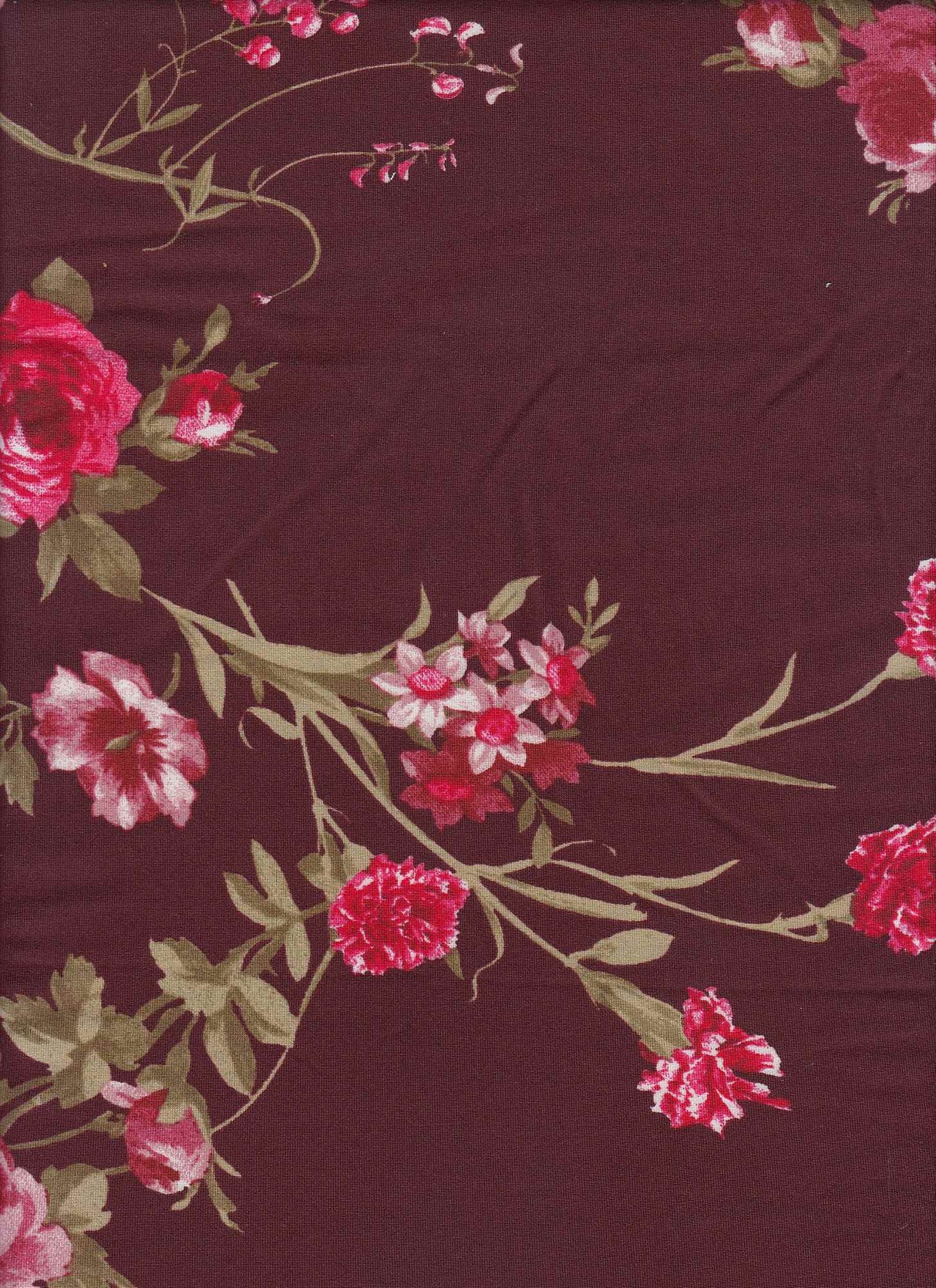 1 Yard Floral Print DTY Brushed Knit Fabric Soft Stretch Polyester Spandex 58/60 Inches Wide