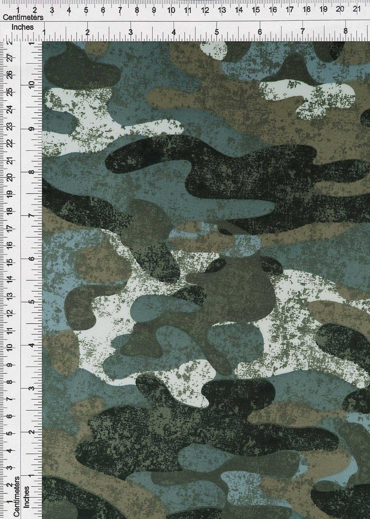 Green DTY Brushed Camo Print Fabric 1 Yard Soft Stretch Smooth Texture 58/60" Wide