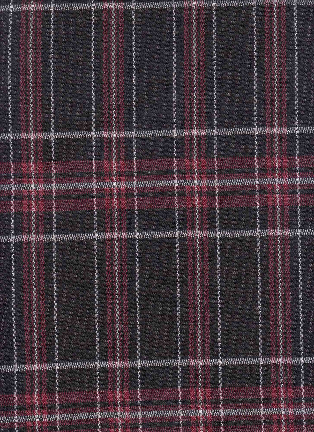 Soft Knit Jacquard Plaid Fabric Stretch Polyester Rayon Spandex 58/60 Inches Wide