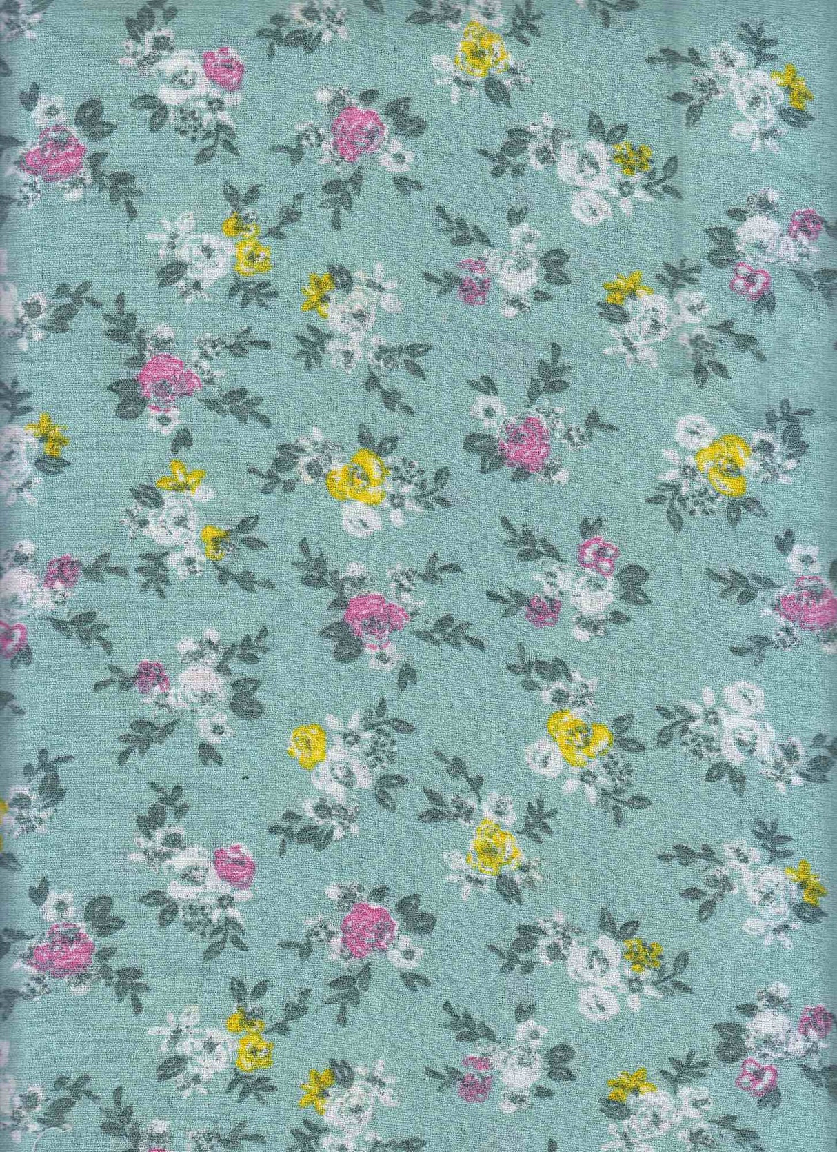 1 Yard Linen Look Printed Woven Fabric Durable Floral Design Drapery 58/59" Width