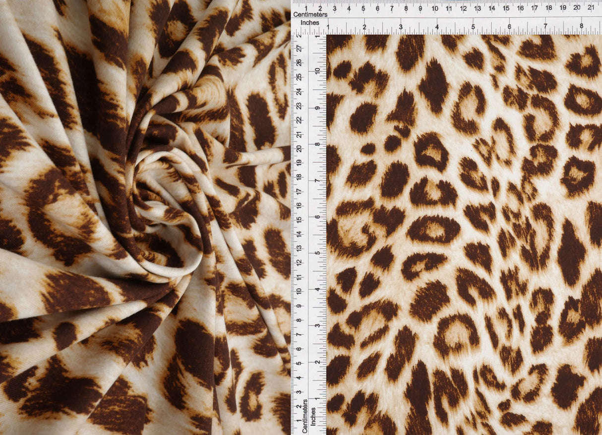 1 Yard Polyester Spandex DTY Brushed Animal Print Fabric 58/60" Width