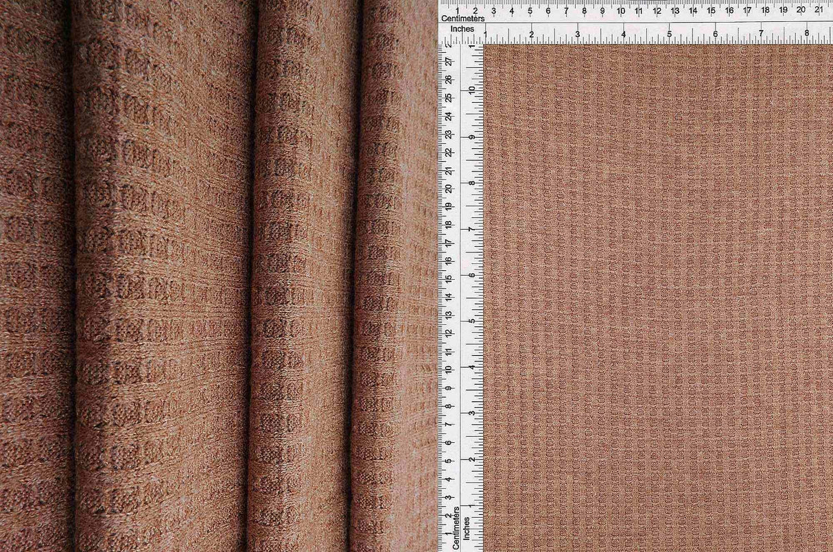 1 Yard Rayon Poly Nylon Spandex Melange Waffle Knit Fabric 58/60" Width