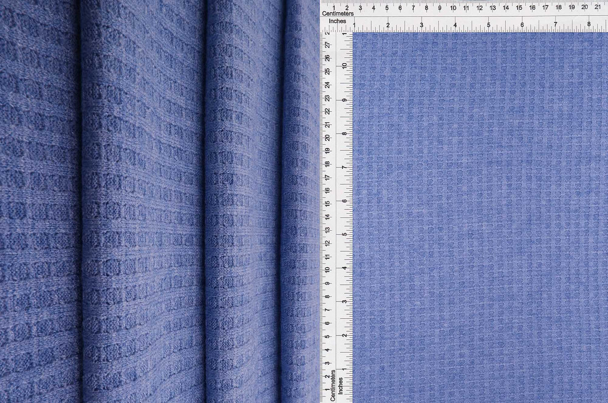 1 Yard Rayon Poly Nylon Spandex Melange Waffle Knit Fabric 58/60" Width