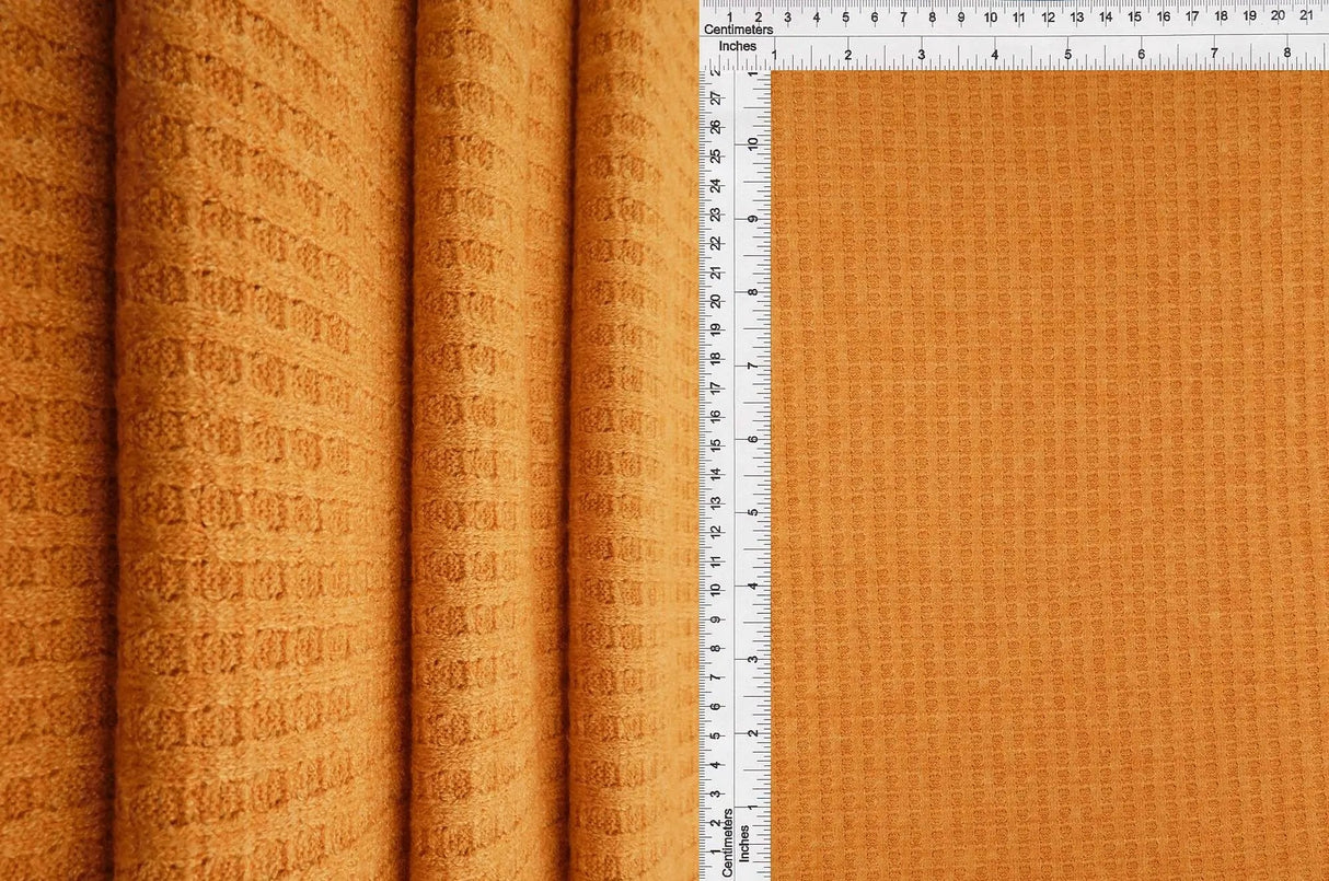 Melange Waffle Knit Fabric 1 Yard Soft Stretch Textured 58/60" Wide
