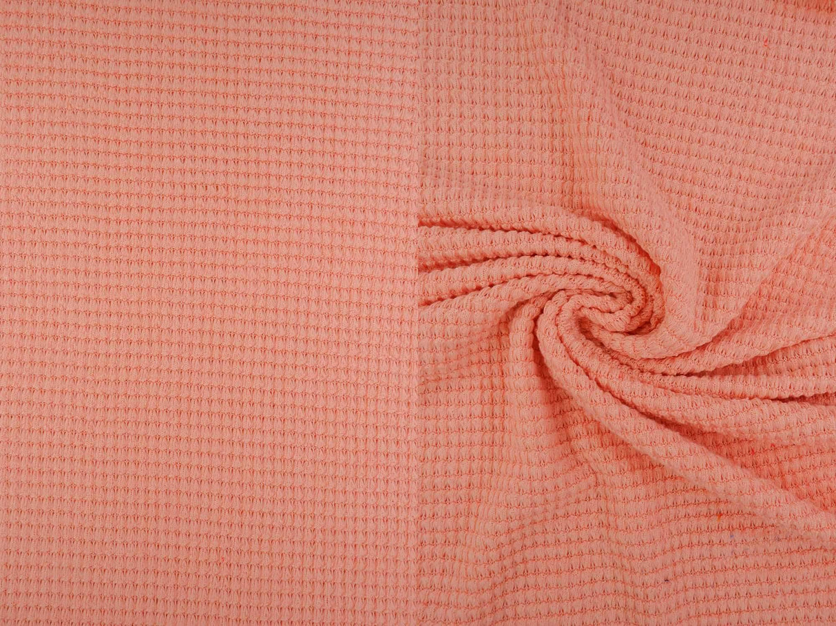 1 Yard Oversize Waffle Solid Knit Fabric 220 GSM, 54/56'' Wide Polyester Rayon Spandex Blend