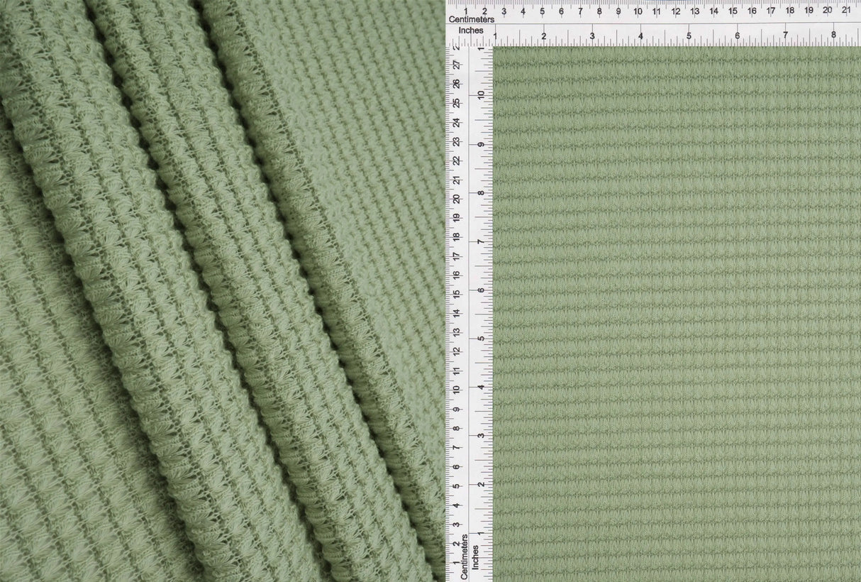 1 Yard Oversize Waffle Solid Knit Fabric 220 GSM, 54/56'' Wide Polyester Rayon Spandex Blend