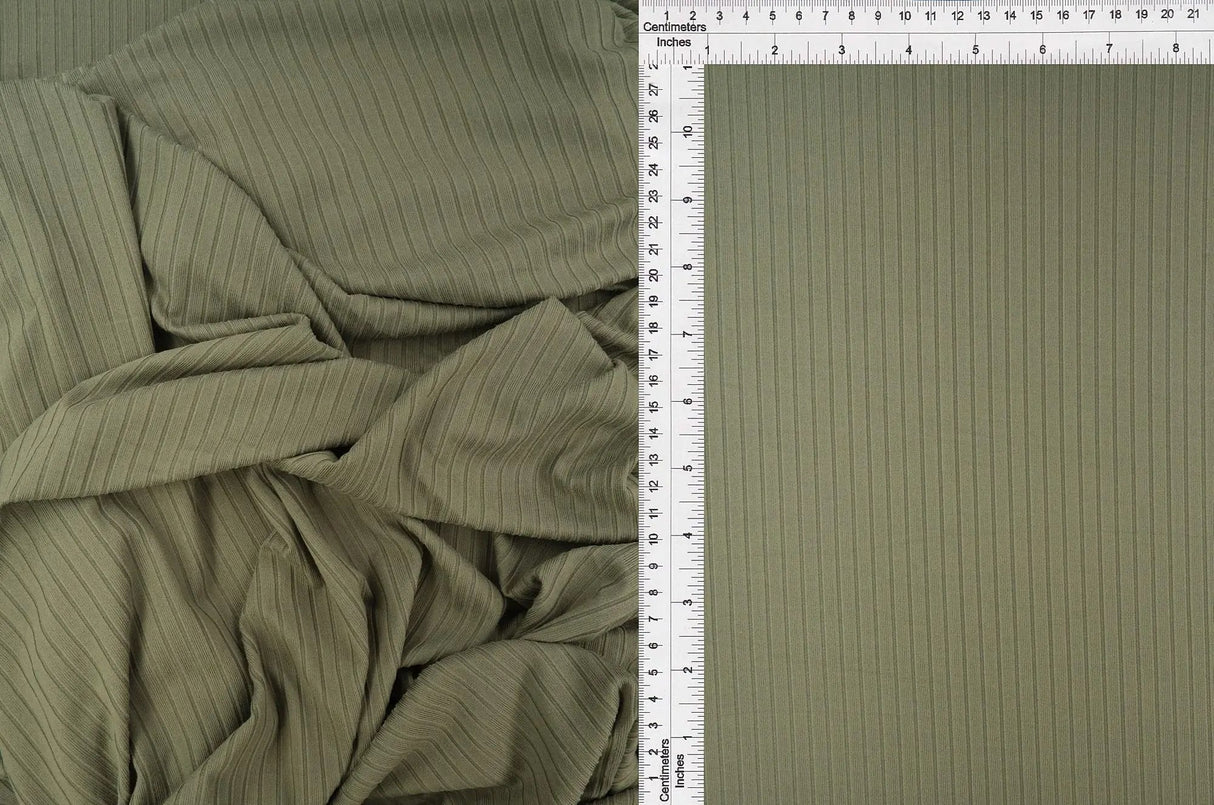 1 Yard 8x3 Yummy Rib Solid Knit Fabric 170 GSM, 58/60'' Wide Polyester Spandex Blend