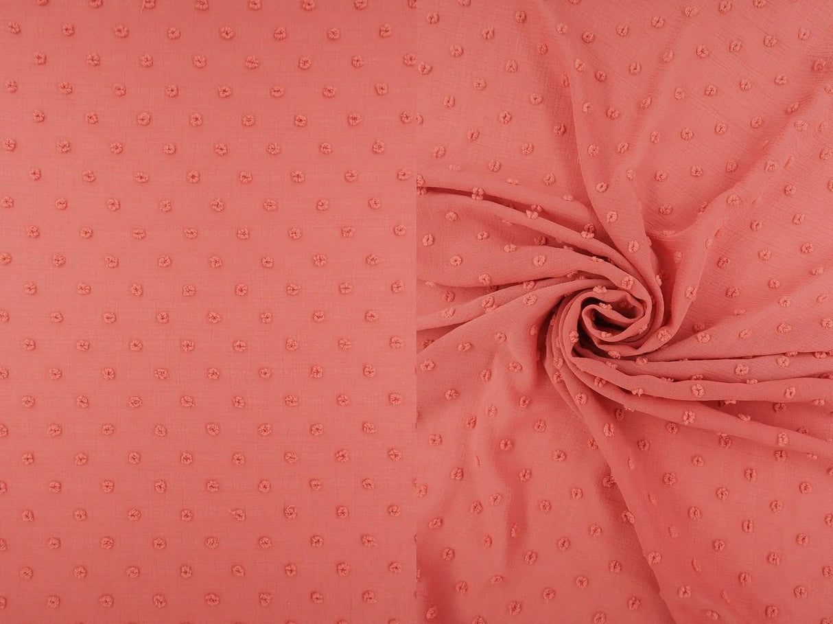 1 Yard Waffle Swiss Dot Chiffon Woven Fabric Textured Sheer Soft Drapery 59/60" Width