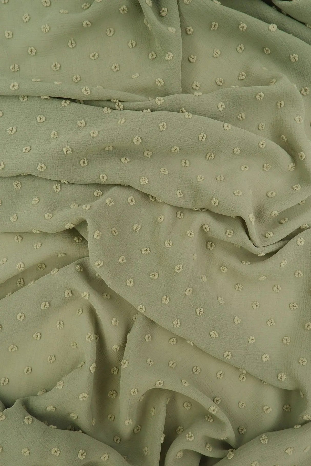 Waffle Swiss Dot Chiffon Fabric 100% Polyester 59/60'' Wide