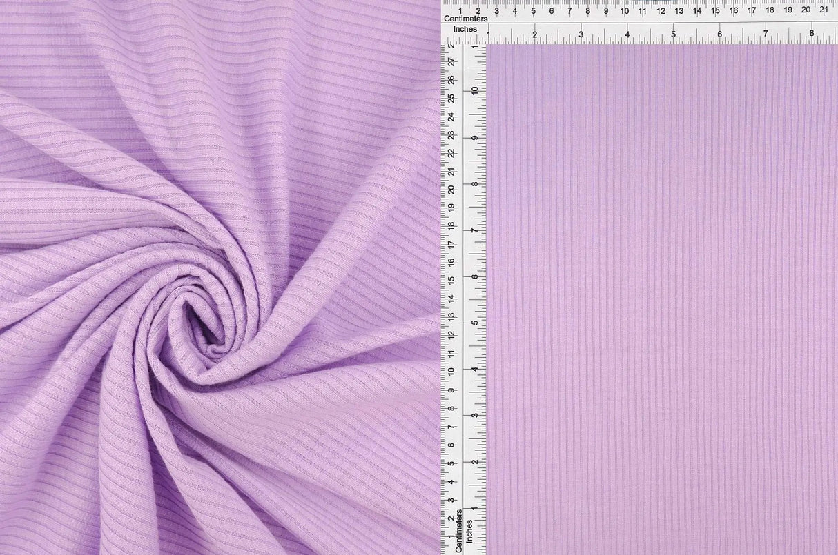 1 Yard 4x2 Rib Solid Knit Fabric, 52/54'' Wide Polyester Rayon Spandex Blend