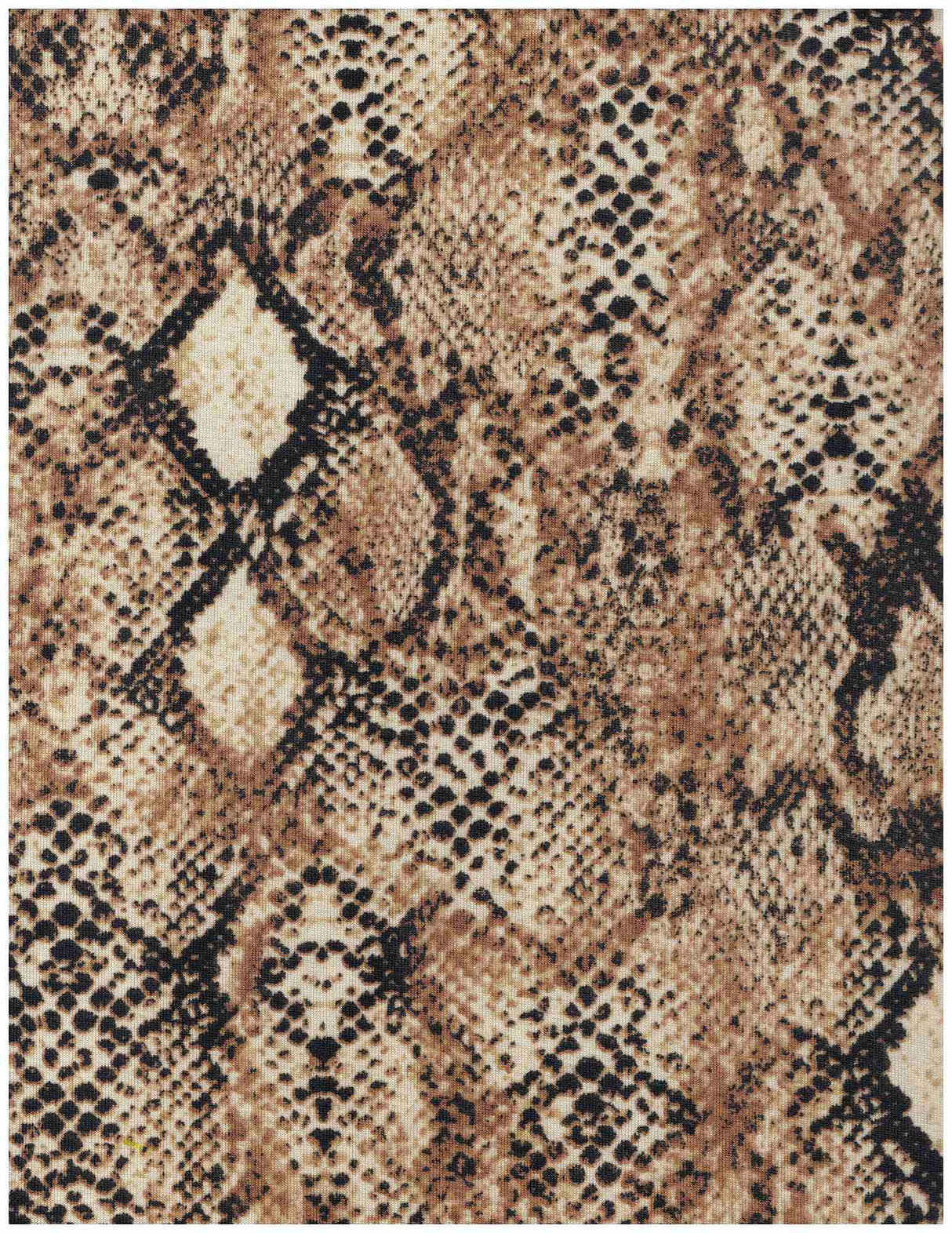 1 Yard Polyester Rayon Spandex French Terry Fabric Snake Skin Print 58/60" Width