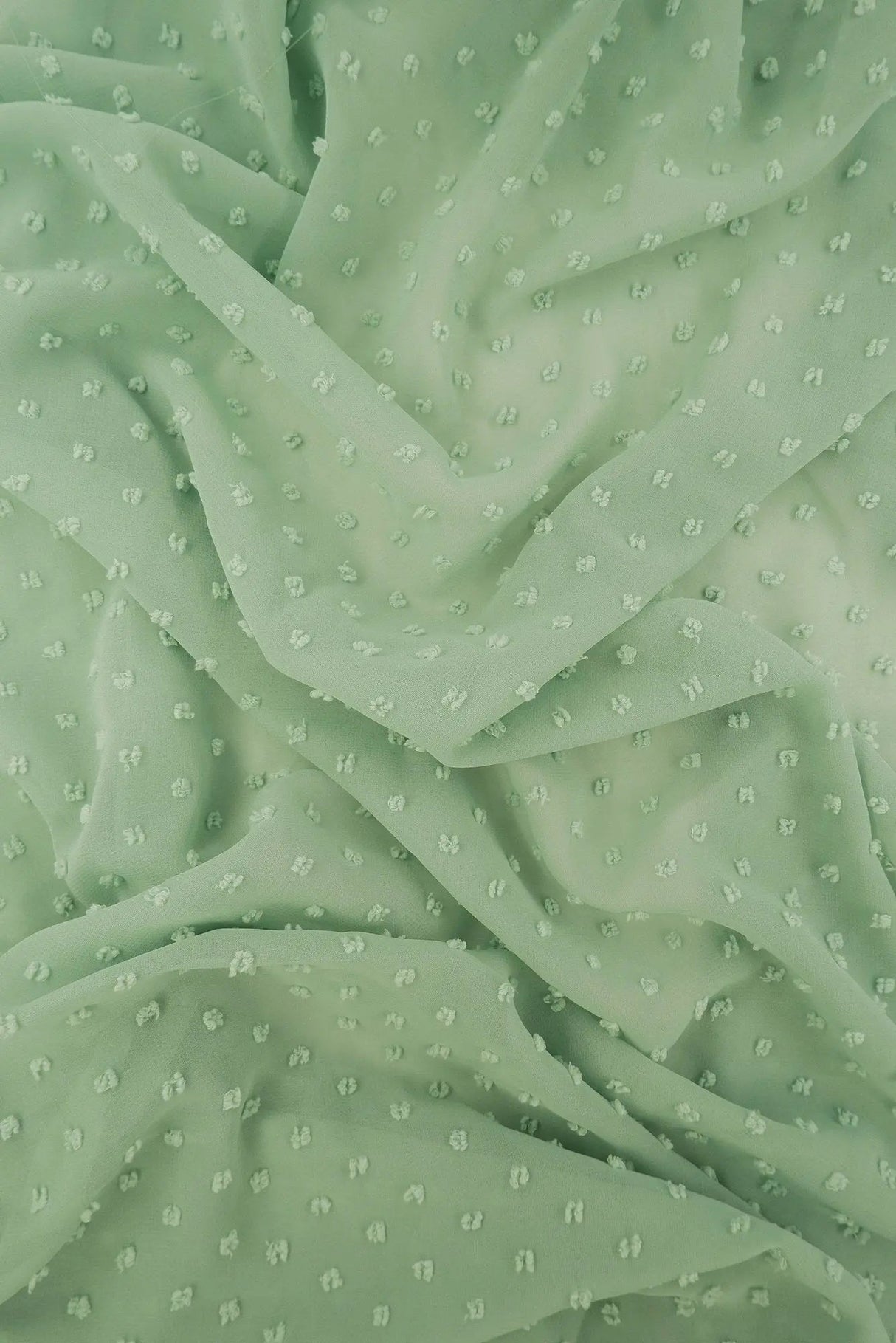 1 Yard Lightweight Swiss Dot Chiffon Fabric Solid Woven Sheer Drapery 57/58"