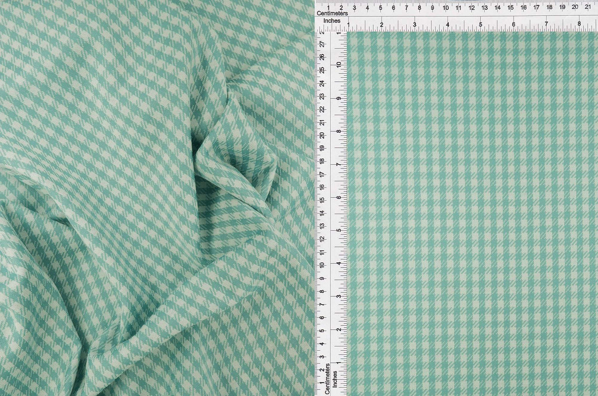 58/60" Double Knit Jacquard Plaid Fabric 90.5% Polyester 8.5% Rayon 1% Spandex 240 GSM by Yard