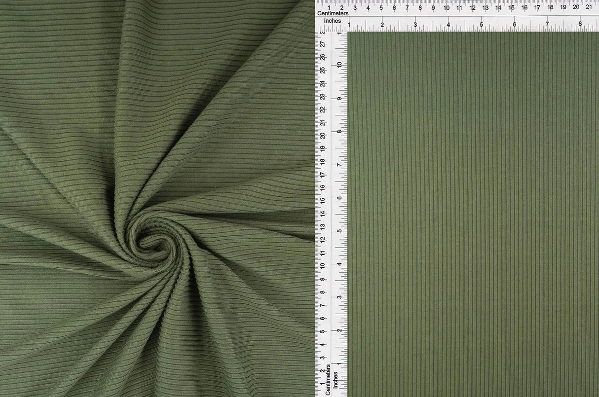 1 Yard 4x2 Yummy Rib Solid Knit Fabric, 58/60'' Wide Polyester Spandex Blend