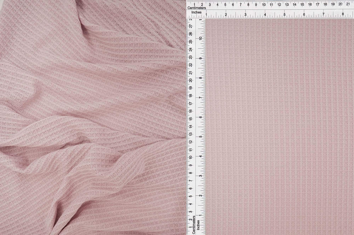 1 Yard Waffle Solid Knit Fabric, 58/60'' Wide Polyester Rayon Spandex Blend