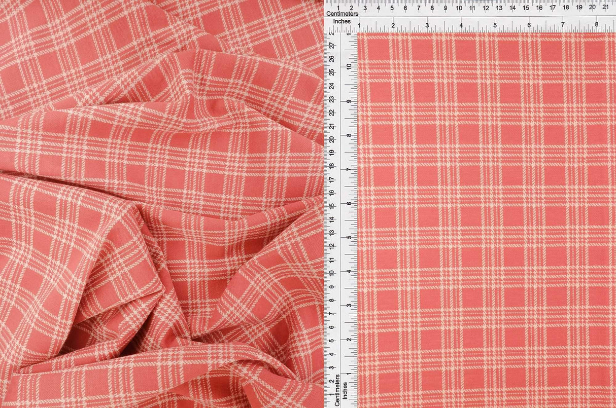 1 Yard Double Knit Jacquard Plaid Fabric 240 GSM, 59/60? Wide Polyester Rayon Spandex Blend