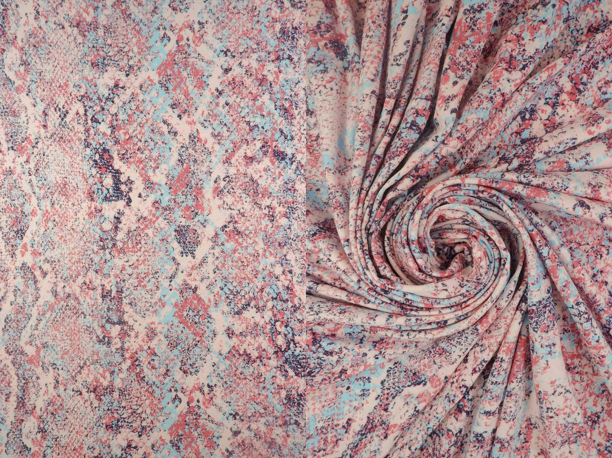 1 Yard Rayon Spandex Jersey Knit Fabric Snake Skin Print Lightweight Stretch 58/60" Width