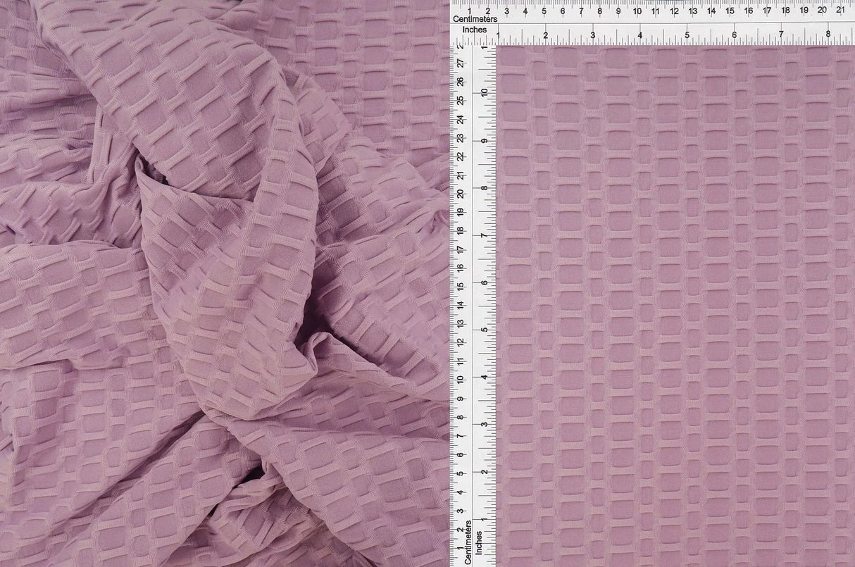 Honeycomb Knit Jacquard Solid Fabric Stretch Polyester Spandex 58/60 Inches Wide