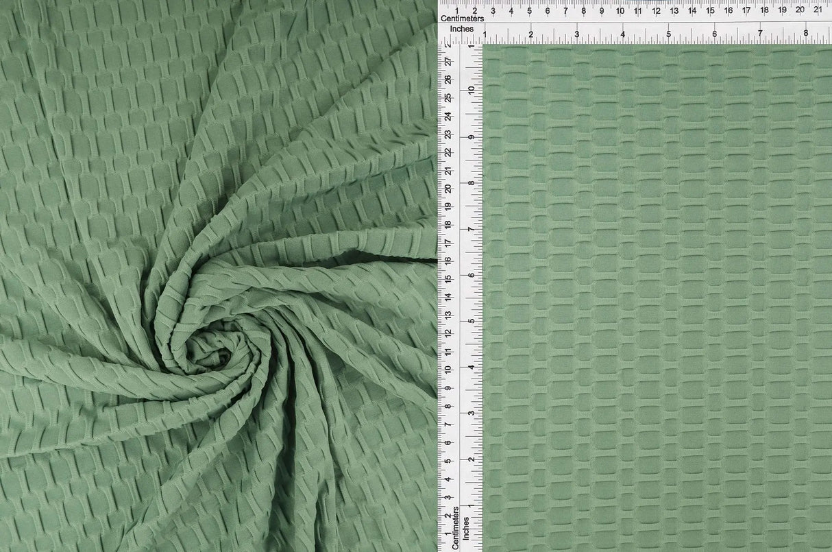 Honeycomb Knit Jacquard Solid Fabric Stretch Polyester Spandex 58/60 Inches Wide