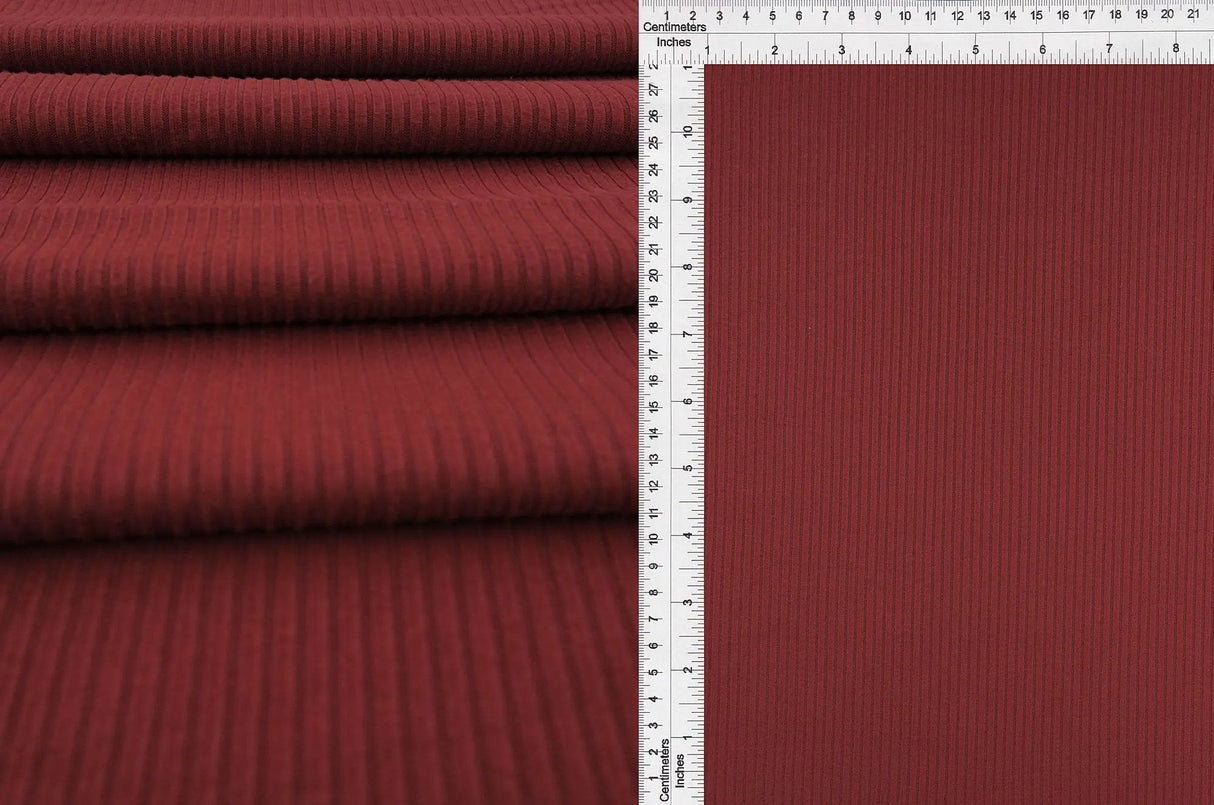 Solid Color 4x2 Rib Knit Fabric Great Stretch 58/60" Wide for Comfort Wear & Fashion Design