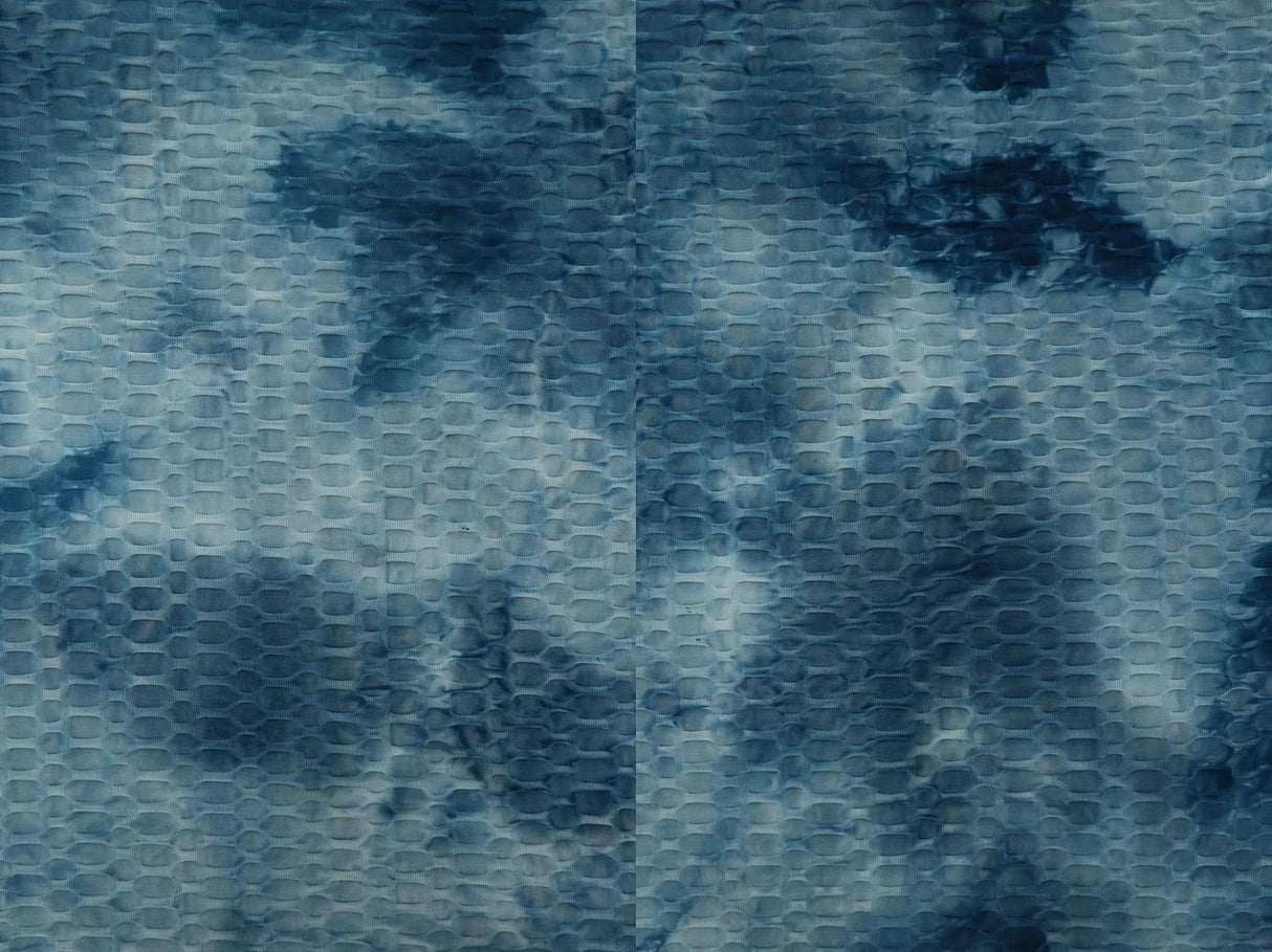 1 Yard Polyester Spandex Honeycomb Knit Real Tie Dye Fabric 58/60" Width