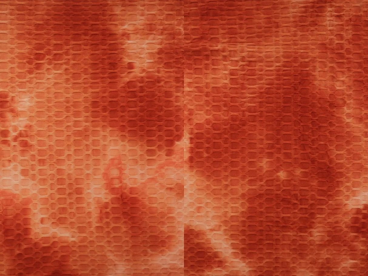 1 Yard Polyester Spandex Honeycomb Knit Real Tie Dye Fabric 58/60" Width