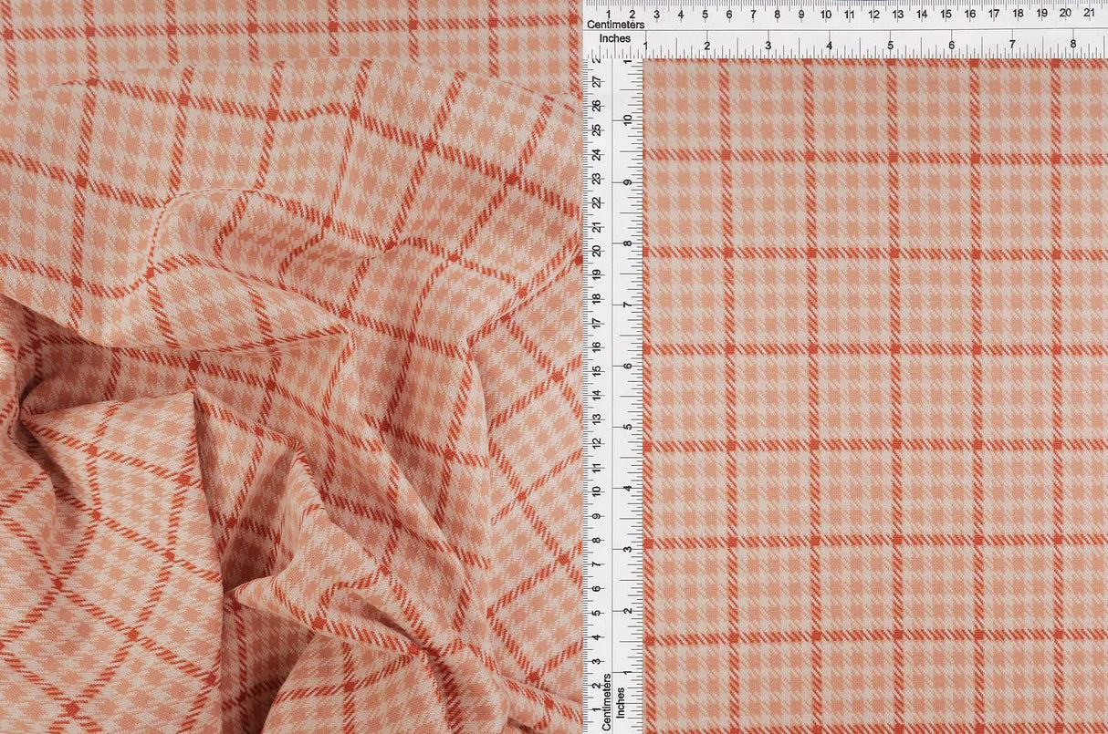 58/60" Double Knit Plaid Jacquard Fabric 90.5% Polyester 8.5% Rayon 1% Spandex 230 GSM by Yard