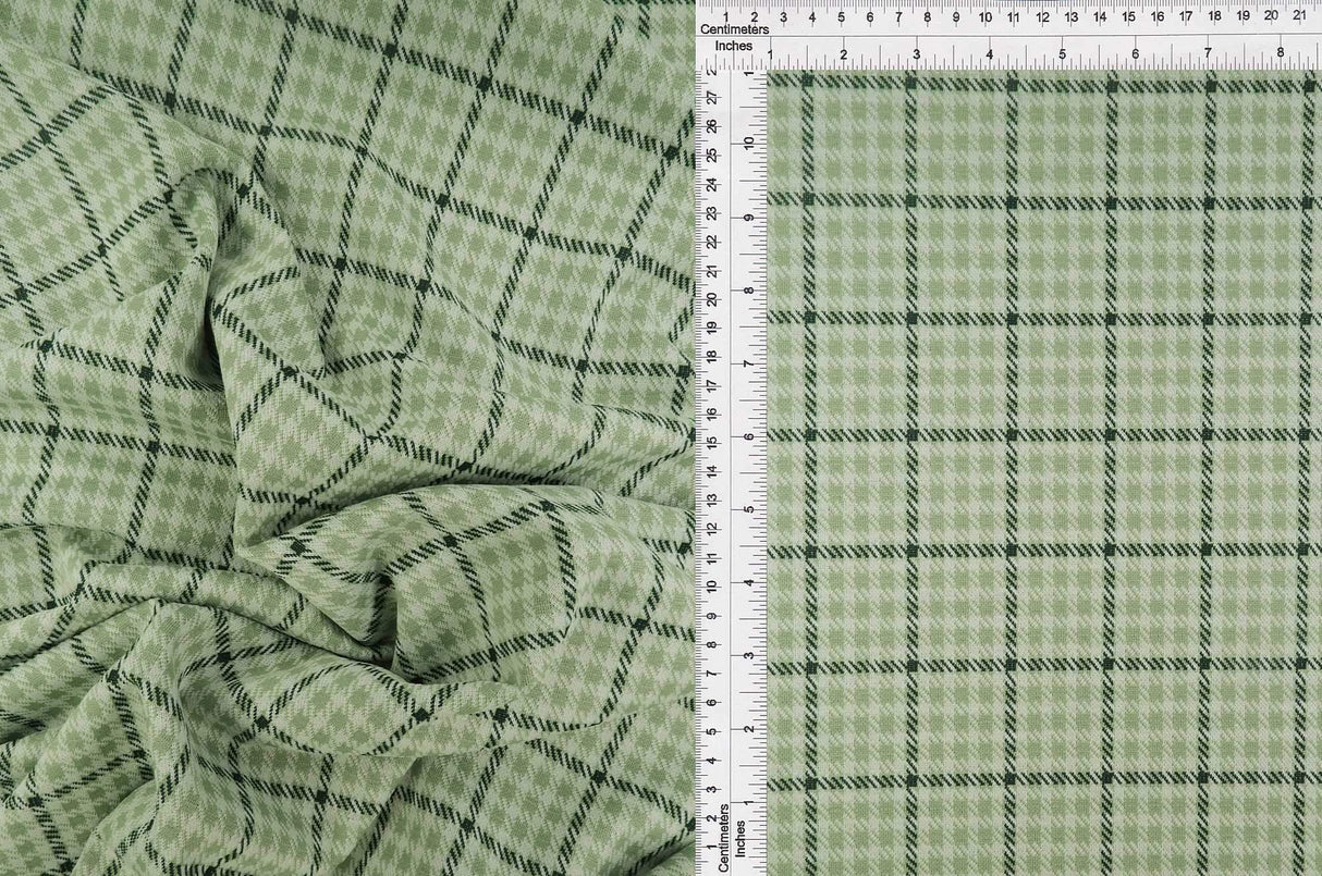 Classic Double Knit Jacquard Plaid Fabric Stretch Polyester Rayon 58/60 Inches Wide