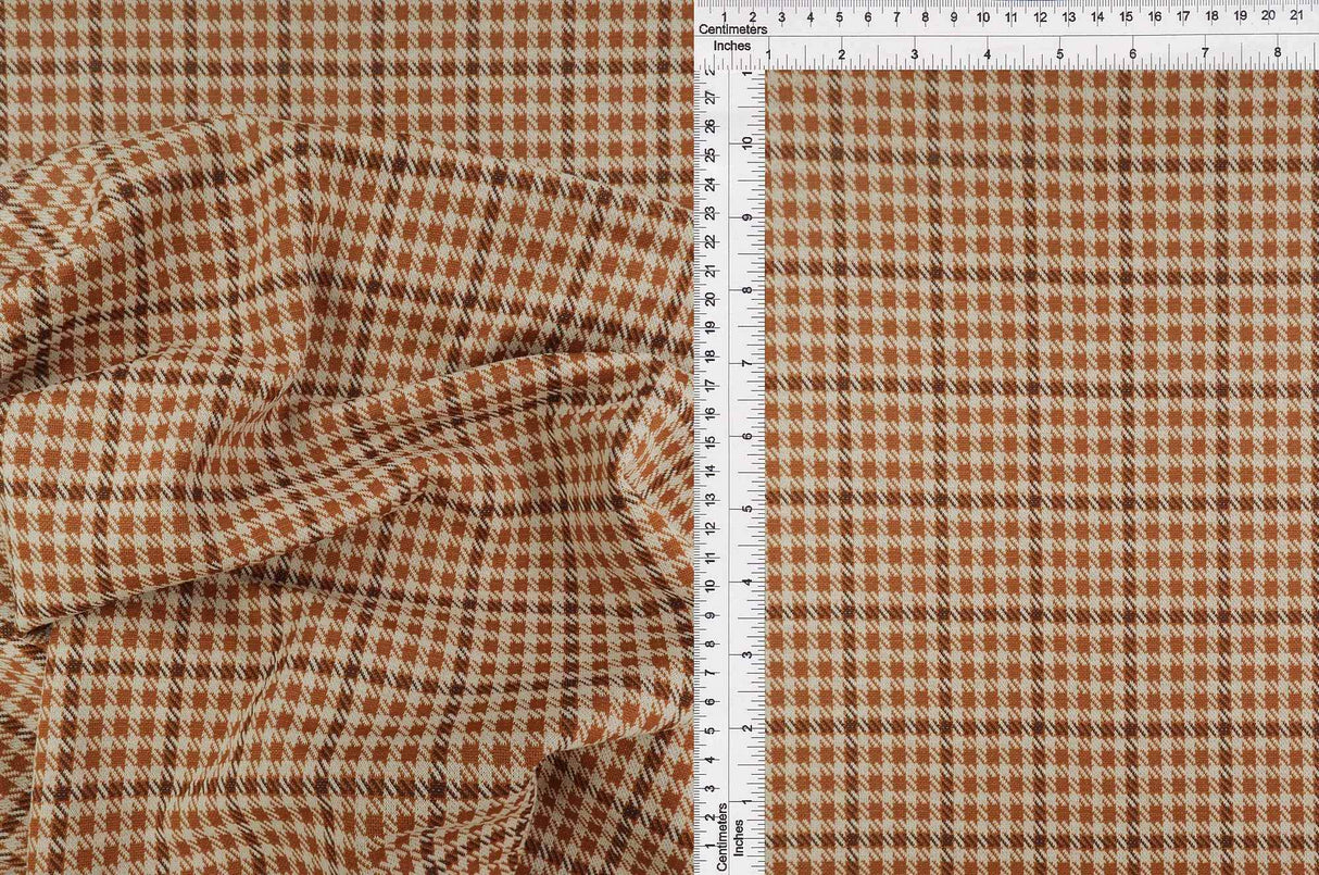 Double Knit Jacquard Plaid Fabric 1 Yard Medium Weight Soft Stretch 58/60" Wide