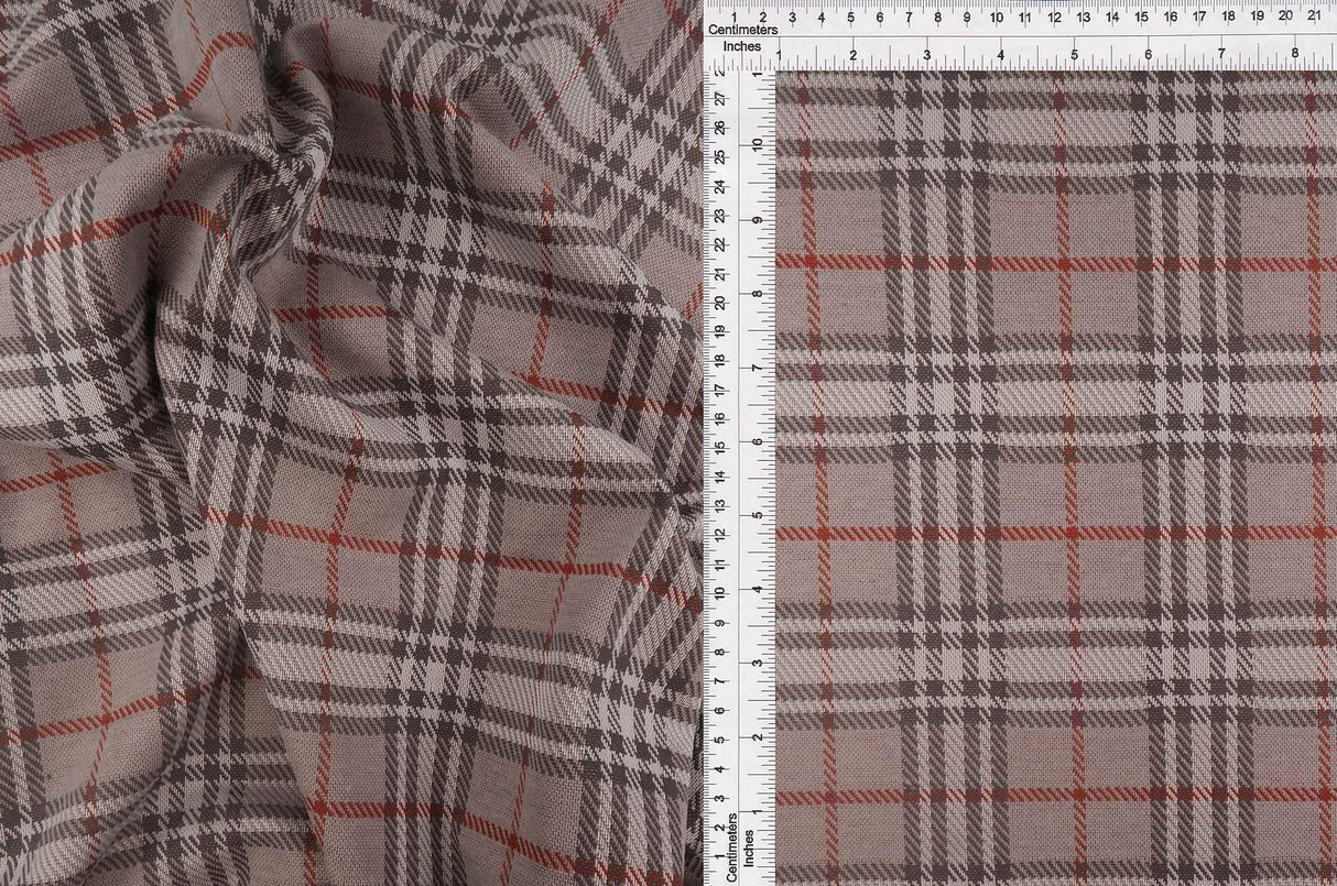 1 Yard Knit Jacquard Plaid Fabric 240 GSM, 58/60'' Wide Polyester Spandex Blend