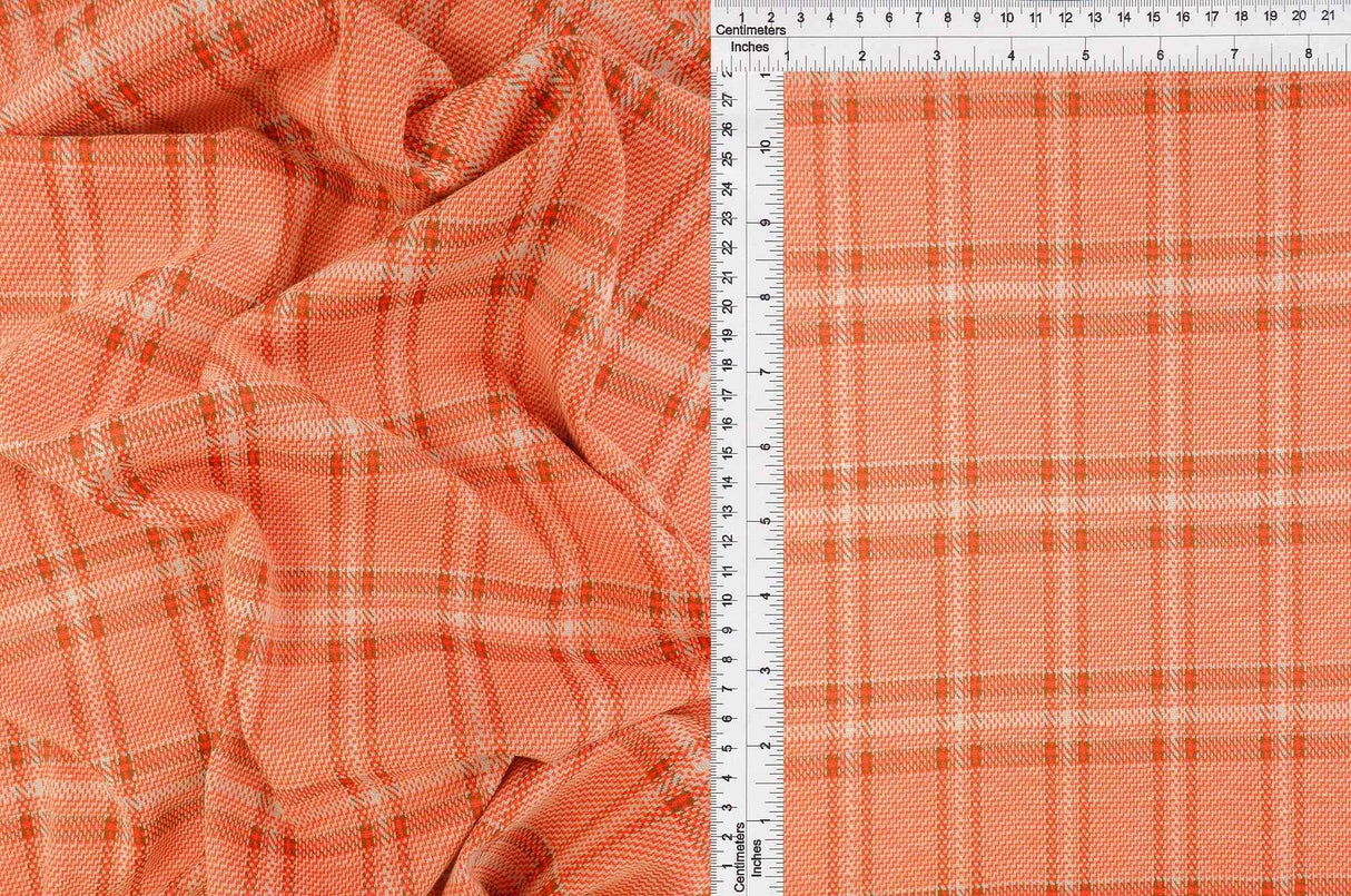 58/60" Knit Jacquard Plaid Fabric 96% Polyester 4% Spandex 230 GSM by Yard